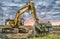 Excavator machinery at construction site