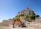 The excavator near Mont Saint Michel