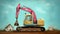 Excavator In Oliver Jeffers\\\' Style