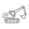 Excavator outline icon. Digger symbol. Vector illustration.