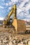 Excavator on rough ground