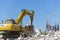 Excavator and the Sagrada Familia