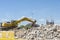 Excavator and the Sagrada Familia