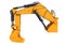 Excavator Shovel Crane Arm 3D rendering on white background