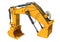 Excavator Shovel Crane Arm 3D rendering on white background