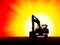 Excavator silhouette background