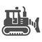 Excavator solid icon, heavy equipment concept, Backhoe sign on white background, Excavator with scoop icon in glyph