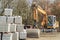 Excavator standing on Road Works in Munich