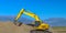 Excavator on a sunny construction site in Utah
