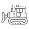 Excavator thin line icon, heavy equipment concept, Backhoe sign on white background, Excavator with scoop icon in