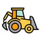 Excavator tractor icon outline vector. Farm machinery