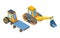 Excavator and Transport with Cargo Place Belt