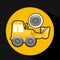 Excavator truck gear wheel icon graphic