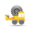 Excavator truck gear wheel icon graphic