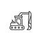 Excavator truck line icon