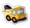 Excavator vehicle isometric icon