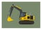 Excavator vehicle. Simple flat illustration