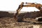 Excavator working on the excavation