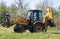 excavator works nature in spring