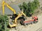 Excavators on construction site near the river