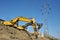 Excavators excavating on site