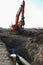 Excavators machine on a construction site