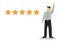 Excellence rating of businessman, 5 stars review, positive feedback