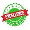 EXCELLENCE text on red green ribbon stamp