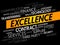 EXCELLENCE word cloud concept background