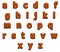 Excellent bricks alphabet, isolated on white