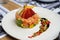 Excellent gourmet salmon tartare dish