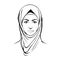 Excellent lovely muslim woman vector logo art