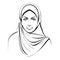 Excellent lovely vector art muslim woman logo