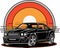 Excellent lovely vector art sport car sunset