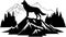 Excellent lovely wolf mountain emblem vector art