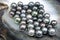 Excellent Round Tahitian Black Pearls