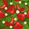 Excellent seamless pattern with strawberry