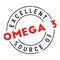 Excellent source of omega 3 stamp