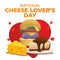 An excellent vector graphic for celebrating National Cheese Lovers Day is available
