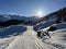 Excellently arranged and cleaned winter trails for walking, hiking, sports and recreation in the area of the resort Arosa