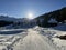 Excellently arranged and cleaned winter trails for walking, hiking, sports and recreation in the area of the resort Arosa