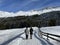 Excellently arranged and cleaned winter trails for walking and recreation in the area of the resorts Valbella and Lenzerheide