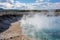 Excelsior Geyser Crater located next to Grand Prismatic Spring in Yellowstone National Park Wyoming USA