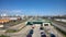 Exceptional view of ABC - SÃ£o Paulo, Brazil with its building, bridge and rail network on a beautiful day of blue sky and clouds