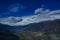 An exceptional view of the Susa valley with blue sky and clouds