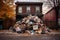 excess garbage piled beside an overfilled dumpster