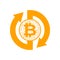 Exchange bitcoin. Crypto currency stock exchange sign. Virtual m