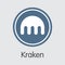 Exchange - Kraken. The Crypto Coins or Cryptocurrency Logo.