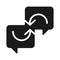 Exchange opinions black glyph icon