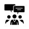 Exchange of opinions black icon, concept illustration, vector flat symbol, glyph sign.